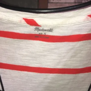 Madewell Whisper Red Striped V Neck Tee crewneck bright ivory/red size s… thumbnail 7