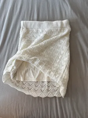Fitted Crochet mini skirt White thumbnail 3