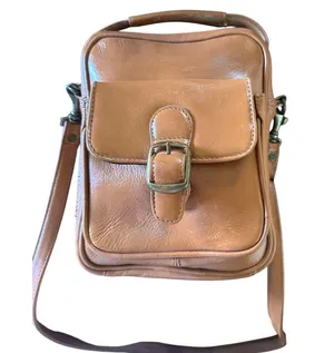 Frye Carmel Brown Genuine Leather Boho Satchel Small Anti Theft Crossbody Bag thumbnail 5