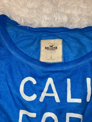 Hollister California CO. blue off shoulder long sleeve lightweight sweatshirt L thumbnail 4