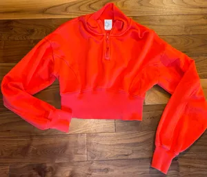 Aerie Offline Throw-Back Corset Cropped Quarter Zip Sweatshirt Women's Size M thumbnail 1