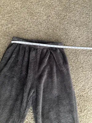 Women’s XL Dark Gray Plush Fleece Lounge Jogger Pants Soft Cozy Relaxed Fit thumbnail 4