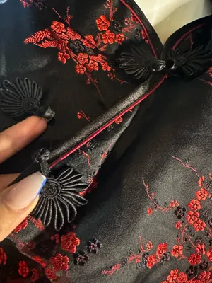 New Qipao Cheongsam Dress Black Red Floral thumbnail 5