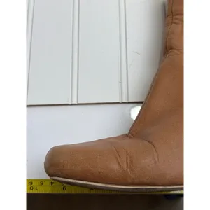 Jeffrey Campbell‎ Brown Leather Wooden Curved Heel Ankle Boots Booties Women 7M thumbnail 13