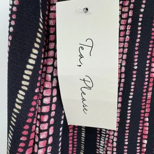Tea Please Peasant Womens 1X Pink Black dots Balloon Sleeves Boho Blouse Top thumbnail 7