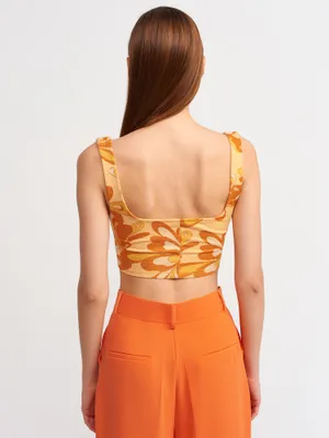 ZARA Floral Corset Bustier Crop Top thumbnail 4