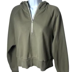 Vuori Restore Half Zip‎ Hoodie Sweatshirt Green Athletic Comfort Athleisure M thumbnail 3