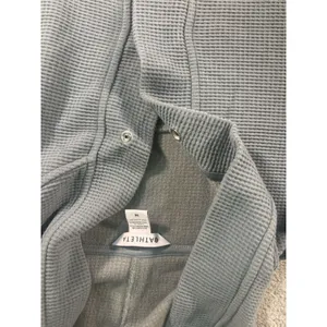 Athleta Sweater‎ Womens M Dusty Blue Hoodie Coaster Luxe Waffle Activewear thumbnail 5