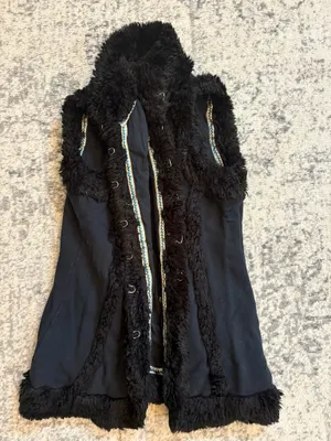 Fur vest Black Size none thumbnail 2