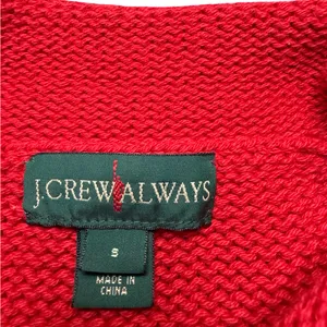 ✨🧶 Vintage J. CREW Roll Neck Knit Sweater Red Cotton Pullover Women’s Size S 🧶✨ thumbnail 2