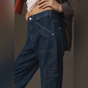 Pilcro Mid-Rise Slim Straight Leg Jeans Cargo Pockets 30 thumbnail 4