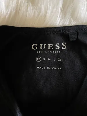 Guess black cropped top with red triangle logo and white text, Women's si thumbnail 8