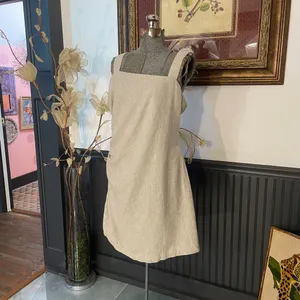 Abercrombie & Fitch Linen Blend Asymmetrical Ruched Square Neck Dress XL🧡🎀 thumbnail 5