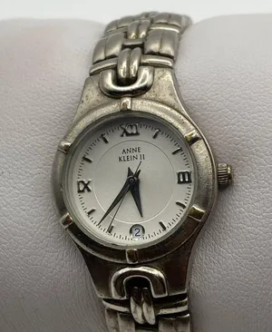 Anne Klein II Silver Stainless Steel Day Indicator Watch Working thumbnail 3