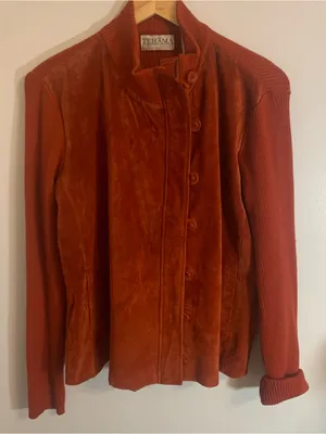 TEHAMA Women's Suede Button Jacket in Burnt Orange Size XL thumbnail 7