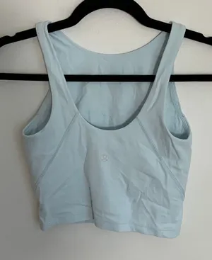 Lululemon Align Ribbed High-Neck Tank Top‎ Light Blue Cropped Size 4 thumbnail 1