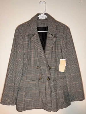 JustFab Plaid Blazer thumbnail 1