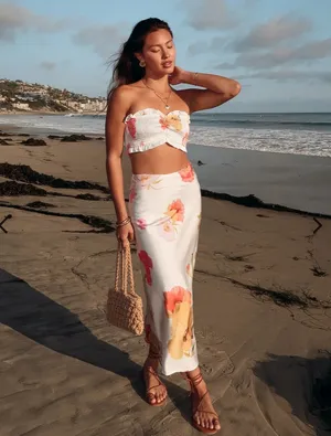 Stitch & Feather Dolce Vida Floral Tube Top & Midi Skirt thumbnail 5