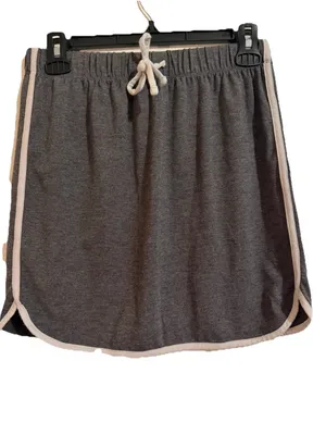 Heritage Charcoal Gray Elastic Waist Skirt with White Logo thumbnail 4