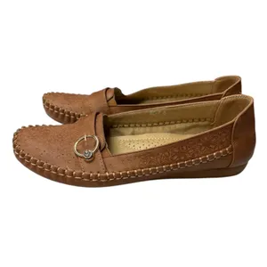 KECOM Women's Floral Textured Casual Brown Embossed Pattern Retro‎ Loafers 8 thumbnail 3