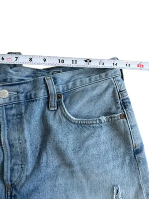 AGOLDE Denim Distressed Asymmetrical Shorts Size 28 thumbnail 6