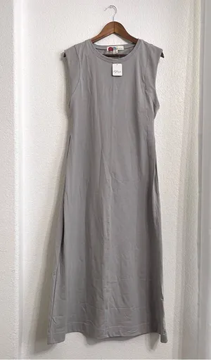 FP Beach Free People Womens Dress Gray Grey Maxi Cut Out Back Cotton Size Small thumbnail 1