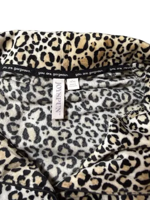 Joyspun Leopard Pajama Set L Top Bottoms Sleepwear Loungewear Animal Print thumbnail 2