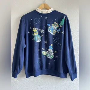 Wrangler Classic Blues Snowman Christmas Sweatshirt, Women's Size L thumbnail 10