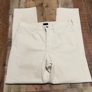 J. Crew Factory Women's Cream Corduroy Straight Leg Pants Sz 29 Classic Preppy thumbnail 2
