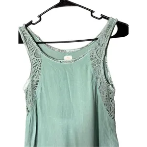 O’Neill Sage Green Crochet Tunic Top Size L thumbnail 2