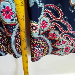 Blue Paisley Palazzo Pants Wide Leg Boho‎ Bohemian Festival Retro Small thumbnail 5