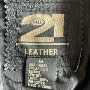 90s Vintage Rue 21 genuine leather black blazer jacket medium thumbnail 4