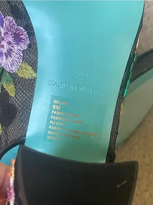 New Betsey Johnson Lira Floral Embroidered Mesh Slingback Heels Blue Sole Sz 8M thumbnail 9