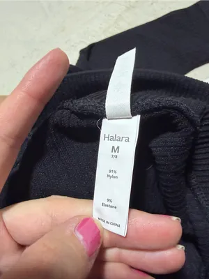 Halara soft oneform seamless flow ribbed high waisted leggings black 7/8 medium thumbnail 9