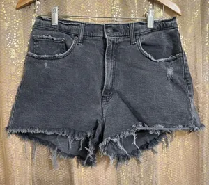 Abercrombie & Fitch High-Rise Mom Shorts Black Wash Curve Love 10/30 thumbnail 1