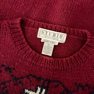 Vintage Studio MICHELLE STUART Wool Blend Geometric Sweater Hand Knit Small thumbnail 9