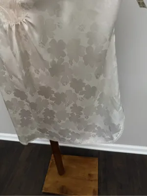 Vintage Lily Of France Nightgown Nighty Dress Satin Floral Lace Ivory Cream thumbnail 6