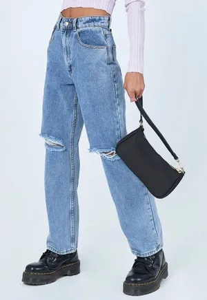 Princess Polly Denim Vienna Straight Leg Denim Jeans Size 4 thumbnail 1