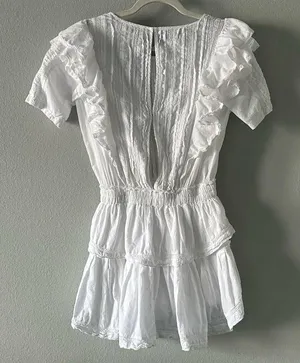 LoveShackFancy Natasha Dress in White thumbnail 3