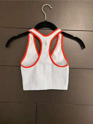 FREE PEOPLE Ribbed Light Blue Sports Bra Crop Tank Top Women’s Sz S EUC thumbnail 3
