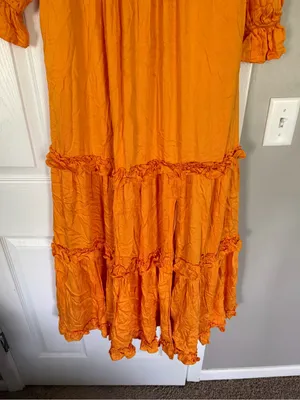 Free People x BTFL Life Coral Orange Bohemian Boho Maxi Dress Loose Flowy NWT thumbnail 3