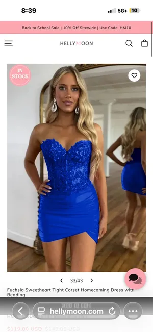 Blue Homecoming Hellymoon Corset Dress Size 2 thumbnail 4