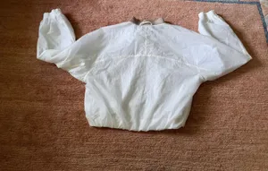 Athleta White Lightweight Cropped Bomber Jacket Full Zip Women’s M thumbnail 11