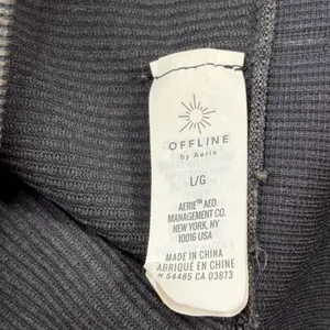 OFFLINE by Aerie Crop Top Women LG Gray Acid Wash Seamless Long Sleeve Big Chill thumbnail 7