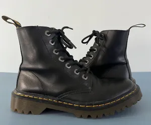 Dr. Martens Luana Black Leather Air Wair Combat Lace Up Boots thumbnail 4