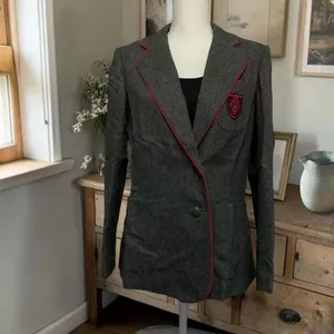 Vintage 70’s Gray Crested Wool Blazer Sz M Preppycore thumbnail 2
