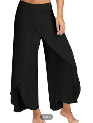 Woman’s Slit Black Pants Size 2X thumbnail 1