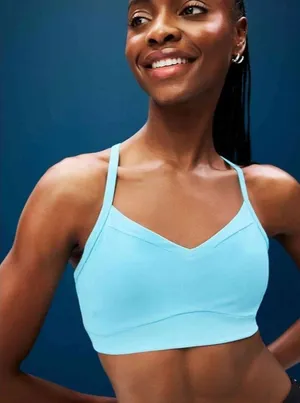 New Athleta M Vital Bra Aqua Blue Medium Cup A-C thumbnail 1