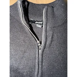 DKNY Black White Striped Quarter Zip Sweater Nautical Coastal Old Money Scandi thumbnail 8