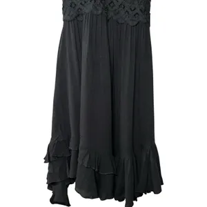 Free People One Adella Slip‎ Dress Black Lace Mini XS Boho Festival Ruffle Hem thumbnail 8